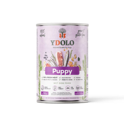 Ydolo natvoer puppy witte achtergrond