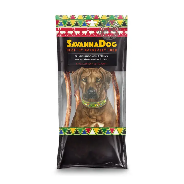 Savannadog struisvogel vleugelbeenderen