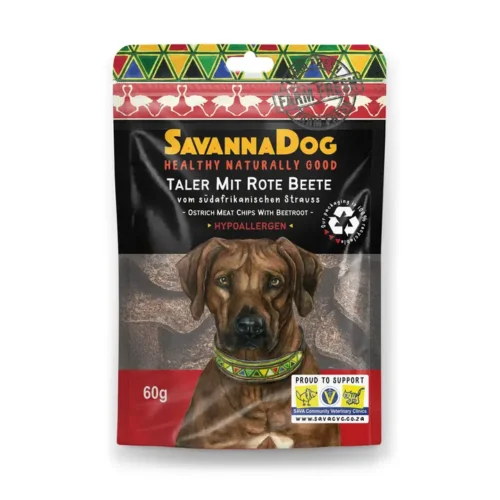 Savannadog struisvogelplakjes met rode biet