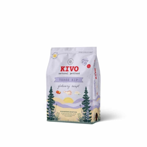 Kivo Verse Kip Puppy glutenvrij hondenvoer – graanvrij droogvoer met verse kip en rijst voor pups