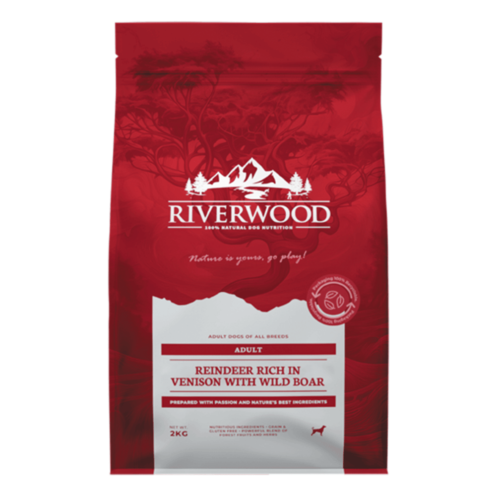 Riverwood Adult Reindeer & Venison – graanvrije droogvoeding voor volwassen honden met rendier en hert