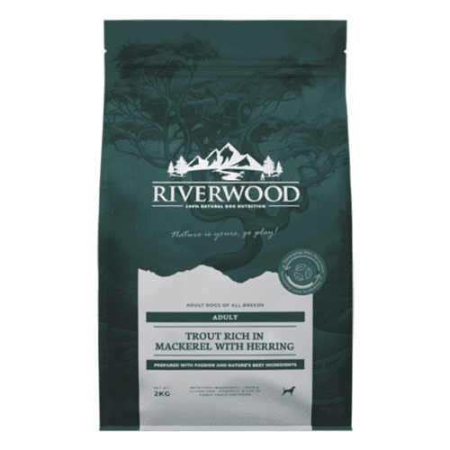 Riverwood Adult Trout & Mackerel – graanvrije droogvoer voor volwassen honden met forel en makreel